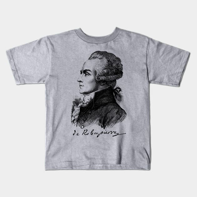 Maximilien de Robespierre Sketch - French Revolution, Jacobin, Revolutionary, Historical Kids T-Shirt by SpaceDogLaika